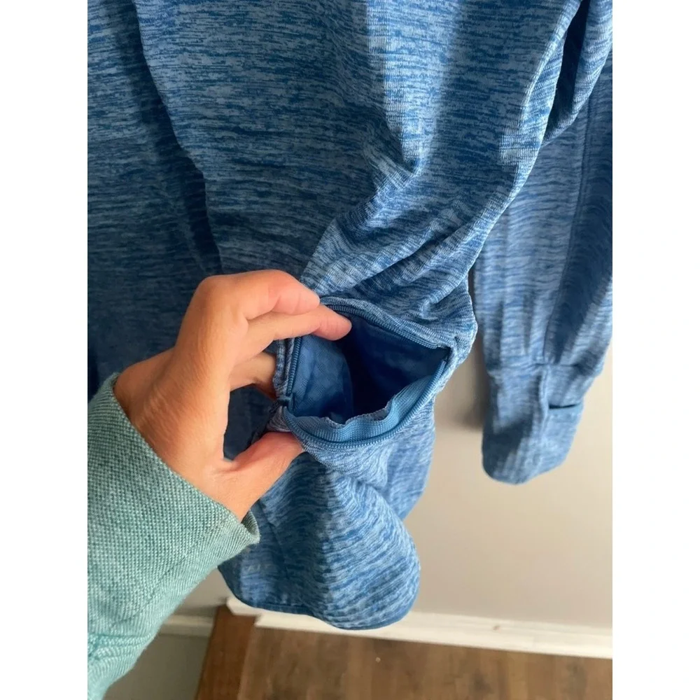 Nike Dri-FIT Element Half Zip Running Top Blue Space Dye Heathered Pullover L